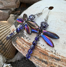 Load image into Gallery viewer, Dragonfly Beaded Earrings