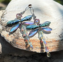 Load image into Gallery viewer, Dragonfly Beaded Earrings