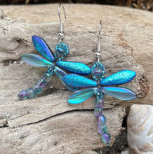 Load image into Gallery viewer, Dragonfly Beaded Earrings