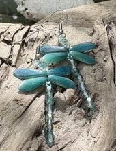 Load image into Gallery viewer, Dragonfly Beaded Earrings