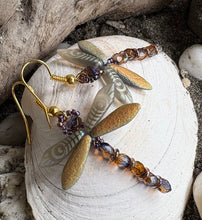 Load image into Gallery viewer, Dragonfly Beaded Earrings