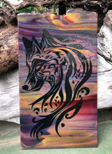 Load image into Gallery viewer, Tribal Wolf Fused Glass Art Panel
