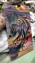 Load image into Gallery viewer, Tribal Wolf Fused Glass Art Panel