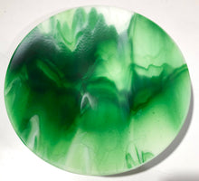 Load image into Gallery viewer, Kelly Green & White - 10” Fused Glass Bowl