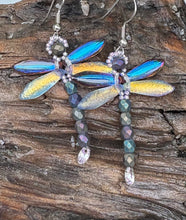 Load image into Gallery viewer, Dragonfly Beaded Earrings
