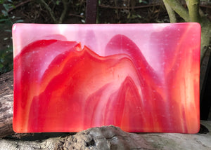 Red and White Streaky - Fused Glass Dish