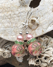 Load image into Gallery viewer, Tensha bead and Crystal Earrings