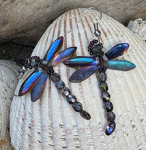 Load image into Gallery viewer, Dragonfly Beaded Earrings