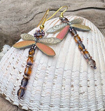 Load image into Gallery viewer, Dragonfly Beaded Earrings