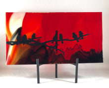 Load image into Gallery viewer, Sunset Birds Fused Glass Panel