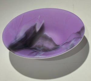 NeoLavender, Amethyst & White - 10” Fused Glass Bowl