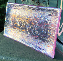 Load image into Gallery viewer, Textured Iridescent over Neo Lavender - Fused Glass Dish