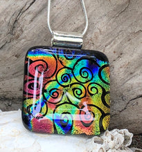 Load image into Gallery viewer, Multicolored Swirls Dichroic Glass Pendant