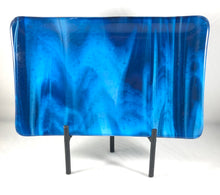 Load image into Gallery viewer, Copper Blue and White Streaky - Fused Glass Dish