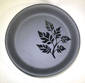 Matte Black Foliage - Fused Glass Dish