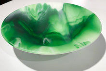 Load image into Gallery viewer, Kelly Green &amp; White - 10” Fused Glass Bowl