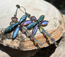Load image into Gallery viewer, Dragonfly Beaded Earrings