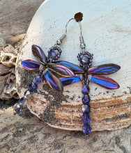 Load image into Gallery viewer, Dragonfly Beaded Earrings