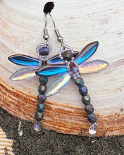Load image into Gallery viewer, Dragonfly Beaded Earrings