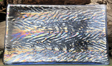 Textured Iridescent over Sapphire Blue - Fused Glass Dish