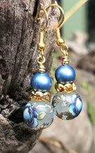 Load image into Gallery viewer, Tensha bead and Crystal Earrings