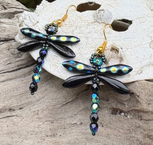 Load image into Gallery viewer, Dragonfly Beaded Earrings