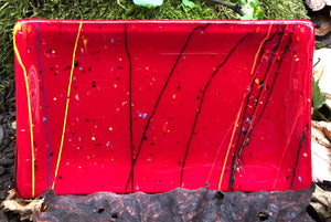 Festive Red Fused Glass Dish