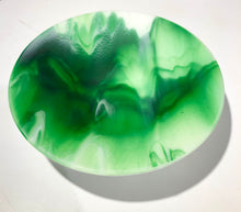 Load image into Gallery viewer, Kelly Green & White - 10” Fused Glass Bowl
