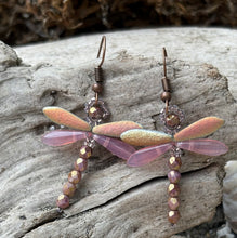 Load image into Gallery viewer, Dragonfly Beaded Earrings