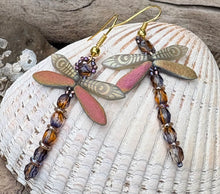 Load image into Gallery viewer, Dragonfly Beaded Earrings