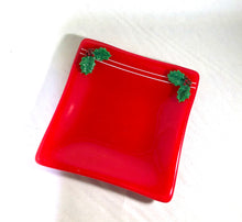 Load image into Gallery viewer, Fused Glass - Medium Holly Dish
