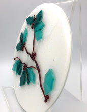 Load image into Gallery viewer, Aqua Holly and Berries - Fused Glass