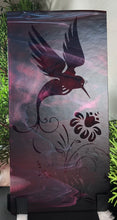 Load image into Gallery viewer, Thirsty Hummingbird - Fused Glass Art Panel