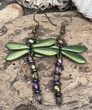 Load image into Gallery viewer, Dragonfly Beaded Earrings