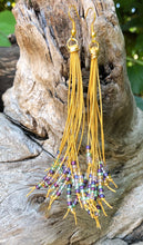 Load image into Gallery viewer, Cattails Leather Earrings - Monet’s Garden