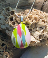 Load image into Gallery viewer, Harlequin Teardrop - Fused Glass Pendant