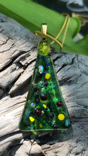 Load image into Gallery viewer, Christmas Tree Fused Glass Pendant