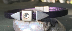 Leather Bracelet - Purple with Arrow Sliders