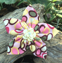 Load image into Gallery viewer, Fabric Flower - Brown Pink Yellow Olive