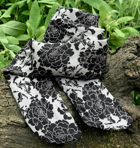 Neck Cooler - Black Floral on Gray