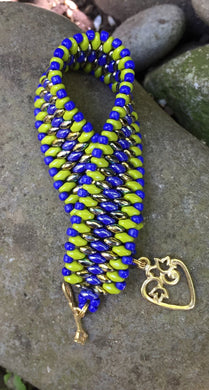 Snakeskin Bracelet  - Cobalt and Lime