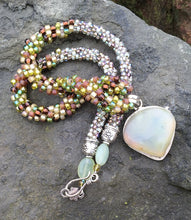 Load image into Gallery viewer, Kumihimo Necklace and Bracelet Set - Earthy Prehnite Set