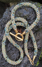 Load image into Gallery viewer, Kumihimo Necklace and Bracelet Set - Gold and Olive Multicolored