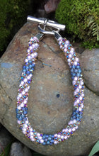 Load image into Gallery viewer, Beaded Bracelet - Kumihimo - Pink and Gray