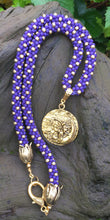 Load image into Gallery viewer, Kumihimo Necklace - Purple and Gold Fairy