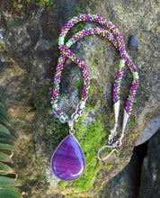 Load image into Gallery viewer, Kumihimo Necklace - Purple Vineyard