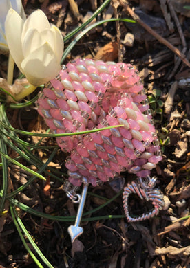 Snakeskin Bracelet - Soft Pink and Gray