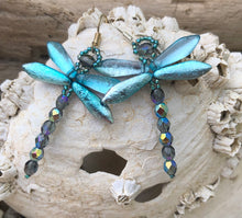 Load image into Gallery viewer, Dragonfly Beaded Earrings