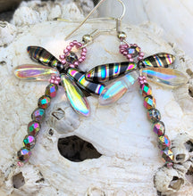 Load image into Gallery viewer, Dragonfly Beaded Earrings