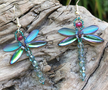 Load image into Gallery viewer, Dragonfly Beaded Earrings